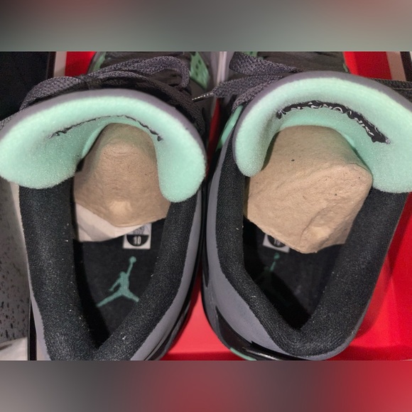 PreOwned/Lightly used:Air Jordan 4 Retro:Drk Grey/Green Glow-Cmnt gry blk,Sz 10 - Picture 14 of 14
